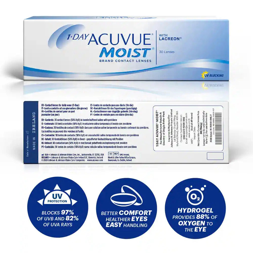 Daily Disposable Acuvue Moist By Johnson And Johnson/10 Lens per Box