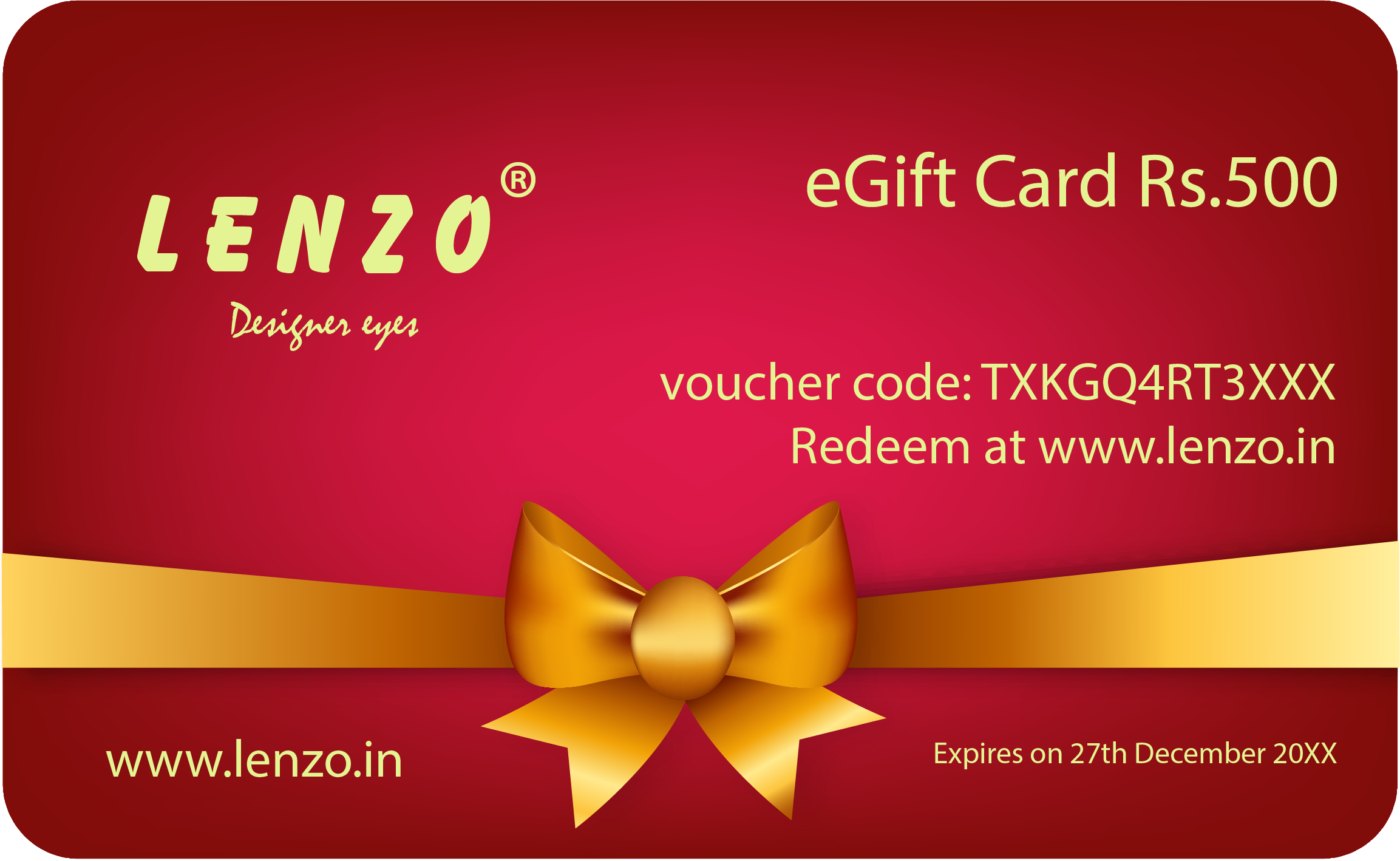 The Perfect Gift: LENZO eGift Card ₹500