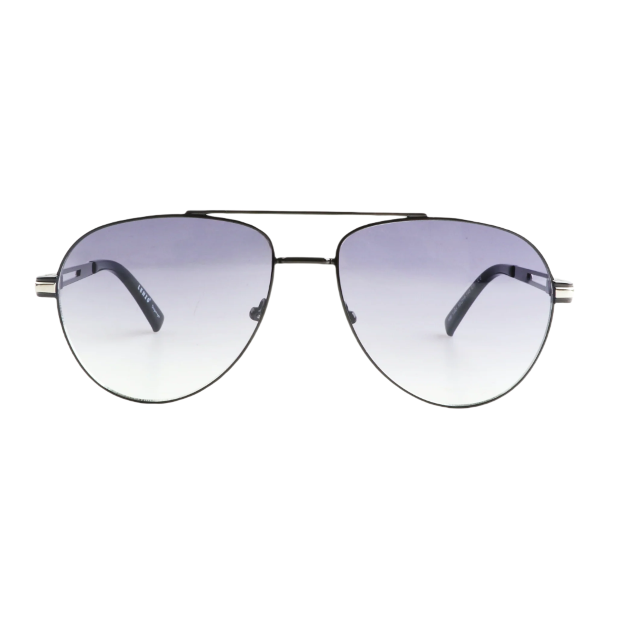 Lenzo Crystal Aviator Black Frame with Blue Grey Lenses Large