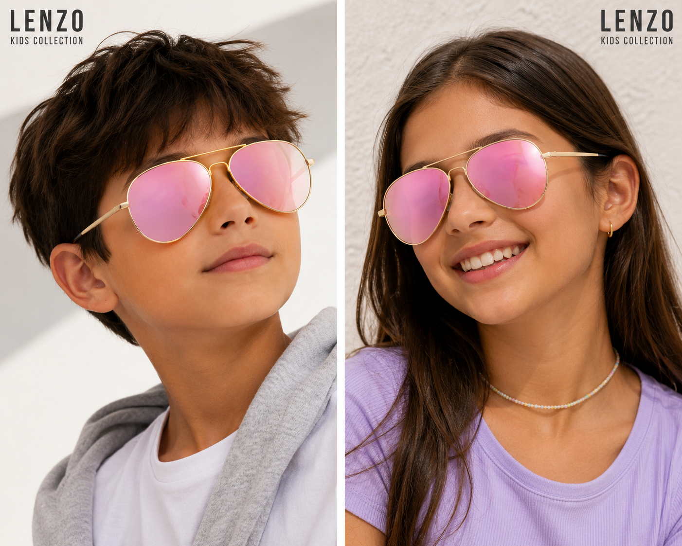 Lenzo Spiro Aviator Gradient Pink 8-14 years