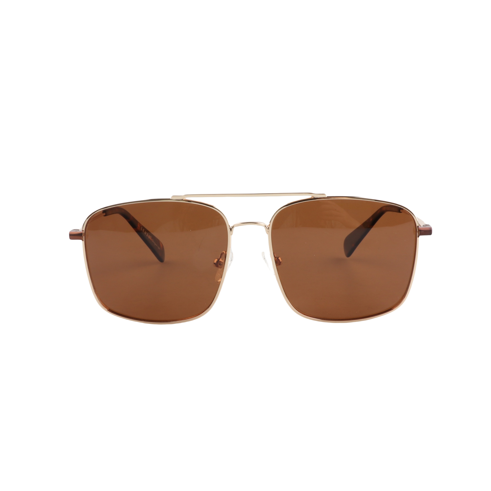 Lenzo Shade Gold Frame with Brown Lenses Large