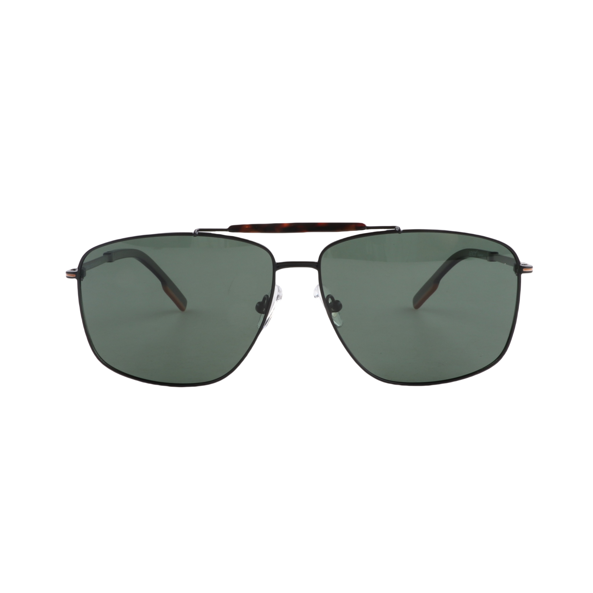 Lenzo Pilot Black Frame with Green Lenses Large
