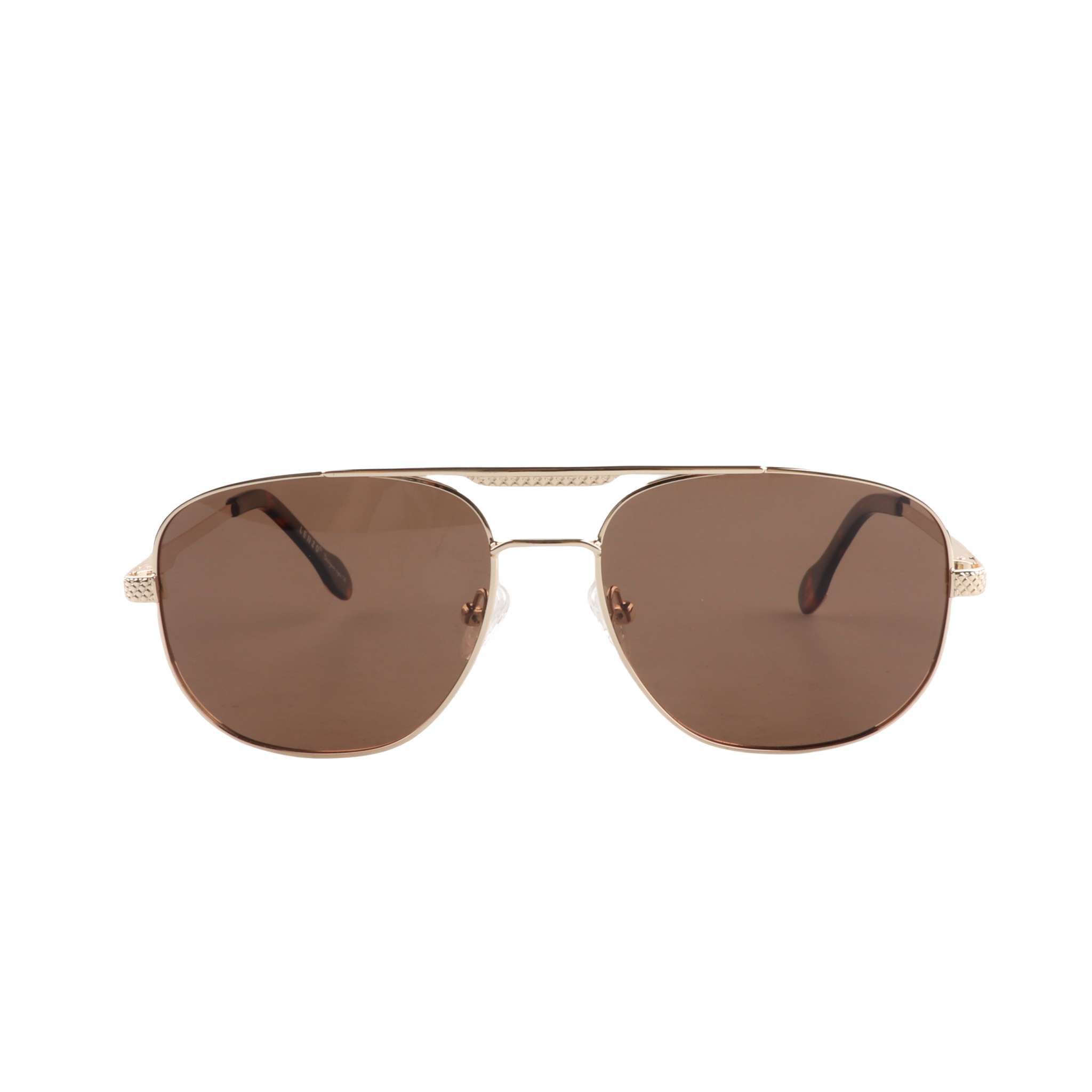 Lenzo Rosso Pilot Gold Frame with Brown Lenses Large