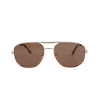 Lenzo Rosso Pilot Gold Frame with Brown Lenses Large