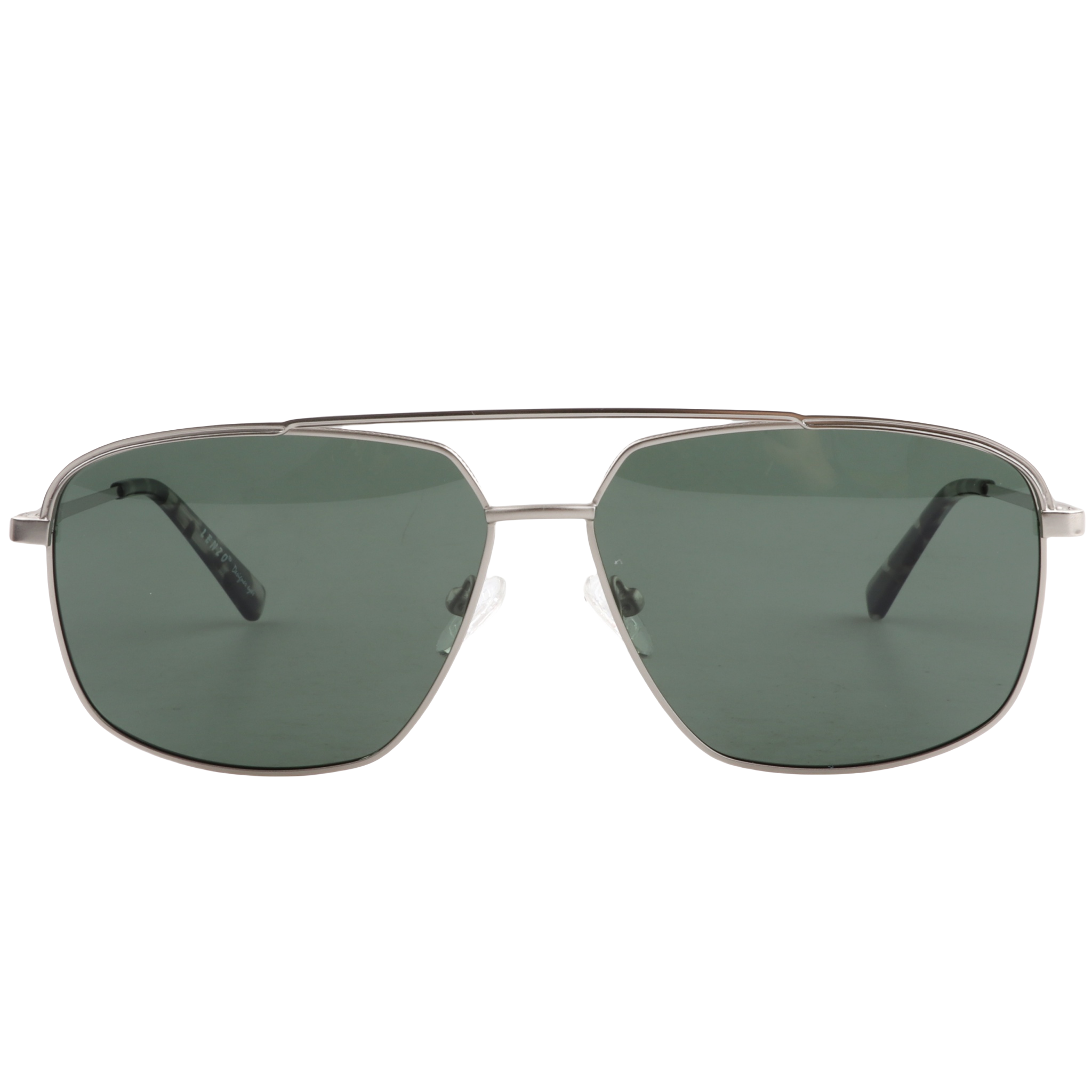 Lenzo Ultra Marine Silver Frame with Green Lenses Large