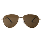 Lenzo Crystal Aviator Gold Frame with Brown Lenses Large