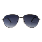 Lenzo Crystal Aviator Silver Frame with Gradient Blue Lenses Large
