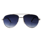 Lenzo Crystal Aviator Silver Frame with Gradient Blue Lenses Large