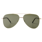 Lenzo Aviator Gold Frame with Green Lenses Large