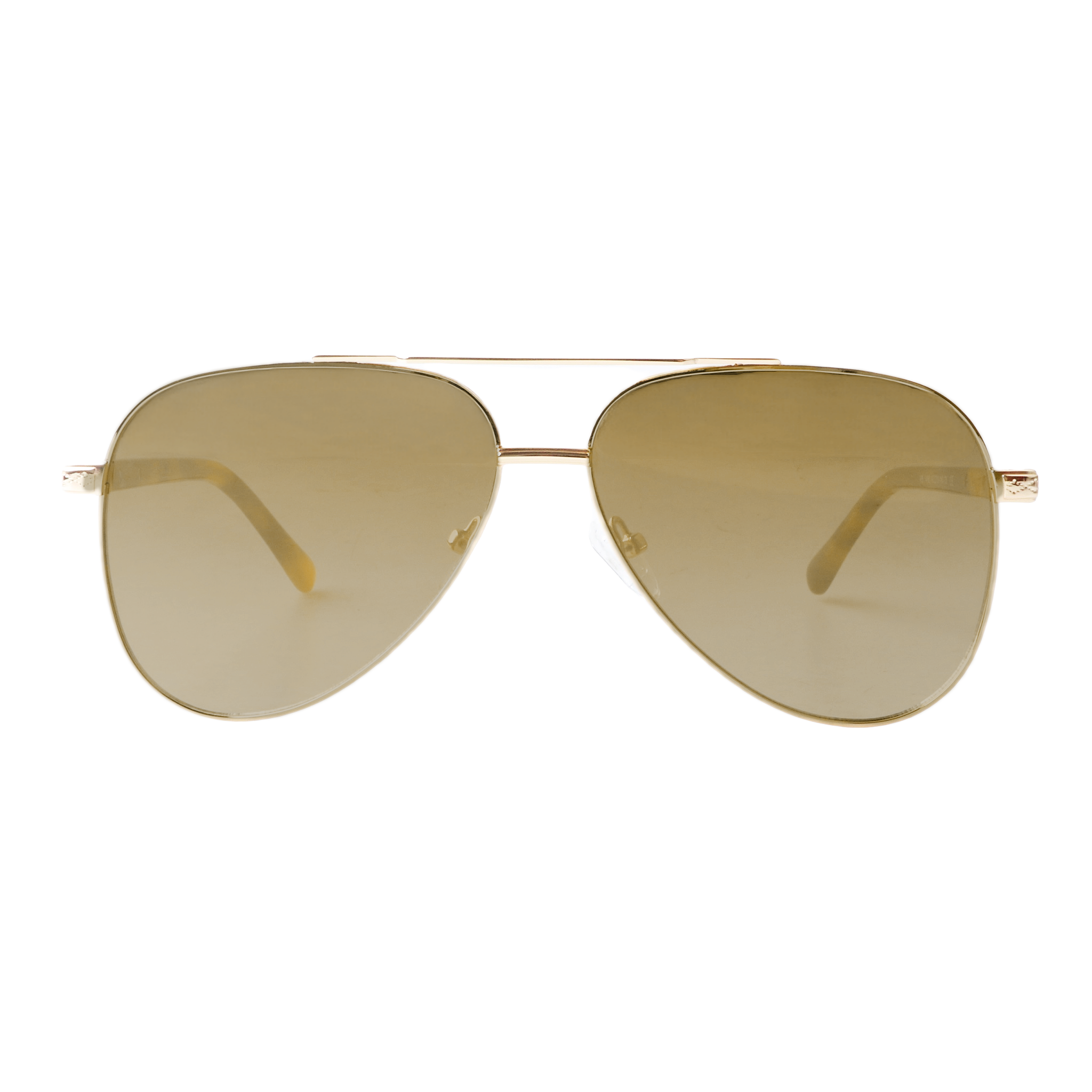 Lenzo Aviator Gold Frame with Gradient Brown Lenses Large