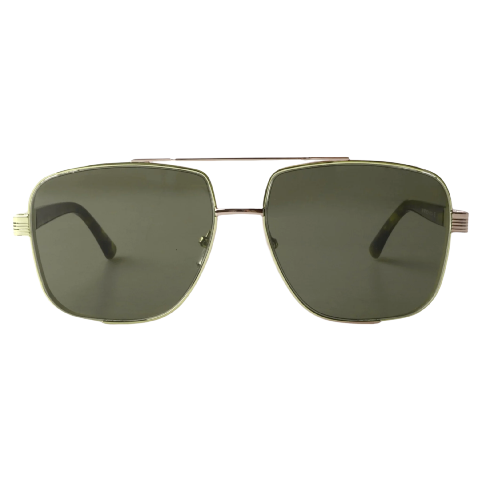 Lenzo Airforce Gold Frame with Green Lenses Large