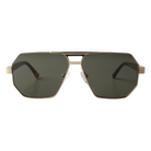 Lenzo Battleship Gold Frame with Green Lenses Large