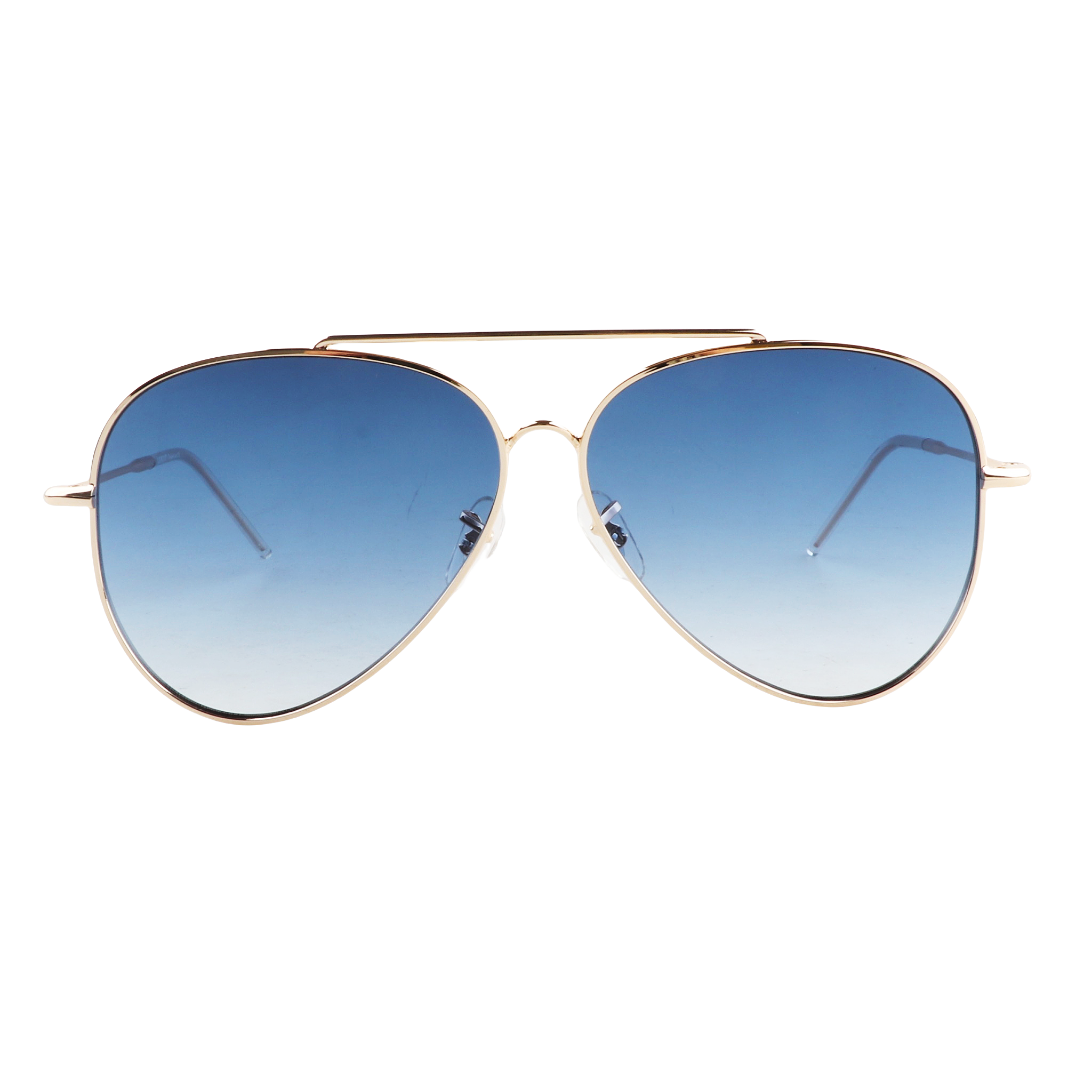 Lenzo Aviator Revert Gold Frame with Gradient Blue Lenses Large