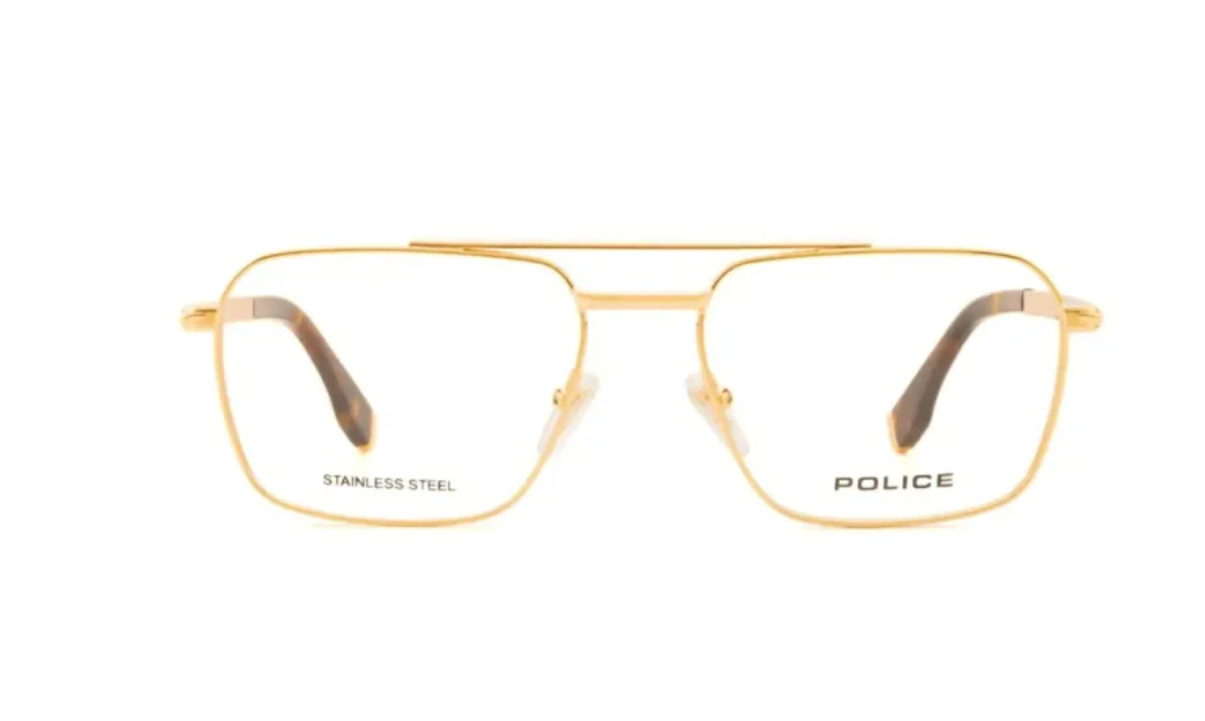 POLICE EYEGLASSES VPLR67K Gold Medium