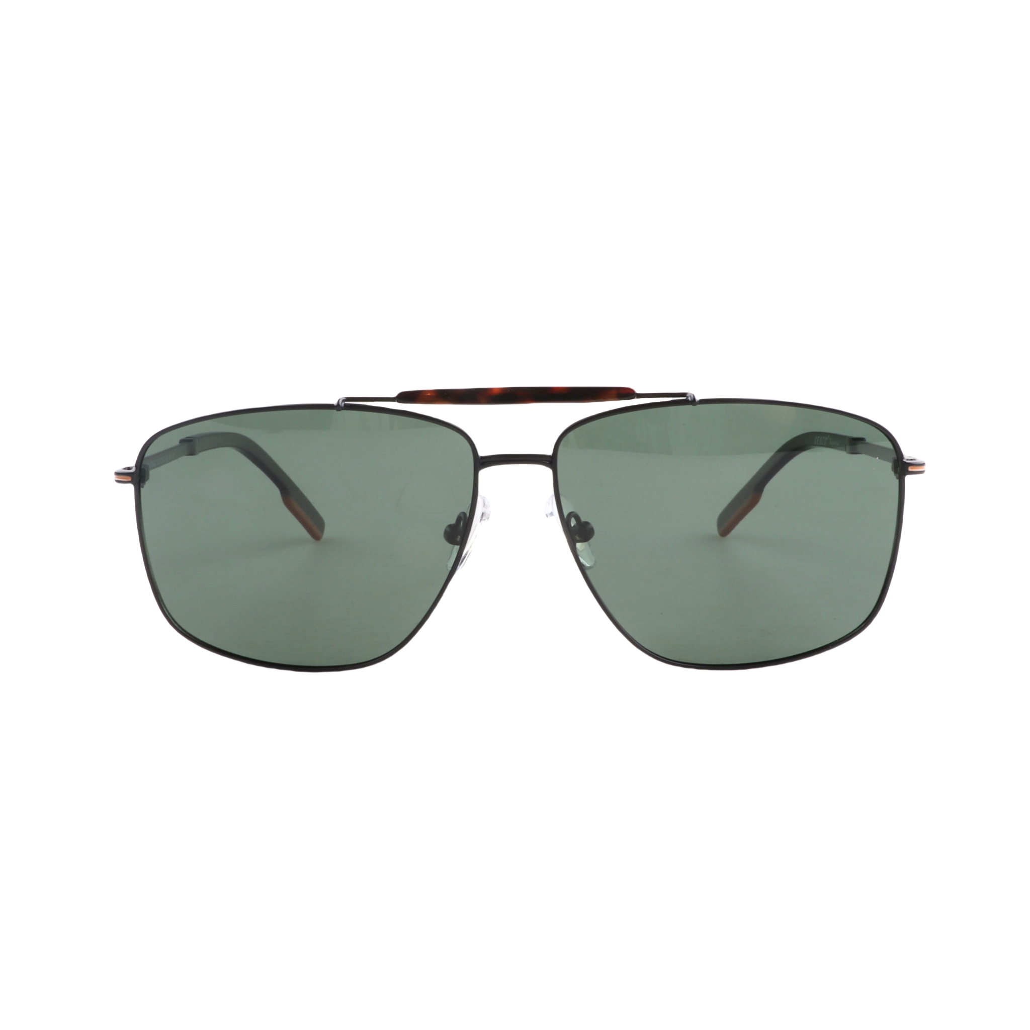 Lenzo Pilot Black Frame with Green Lenses Large