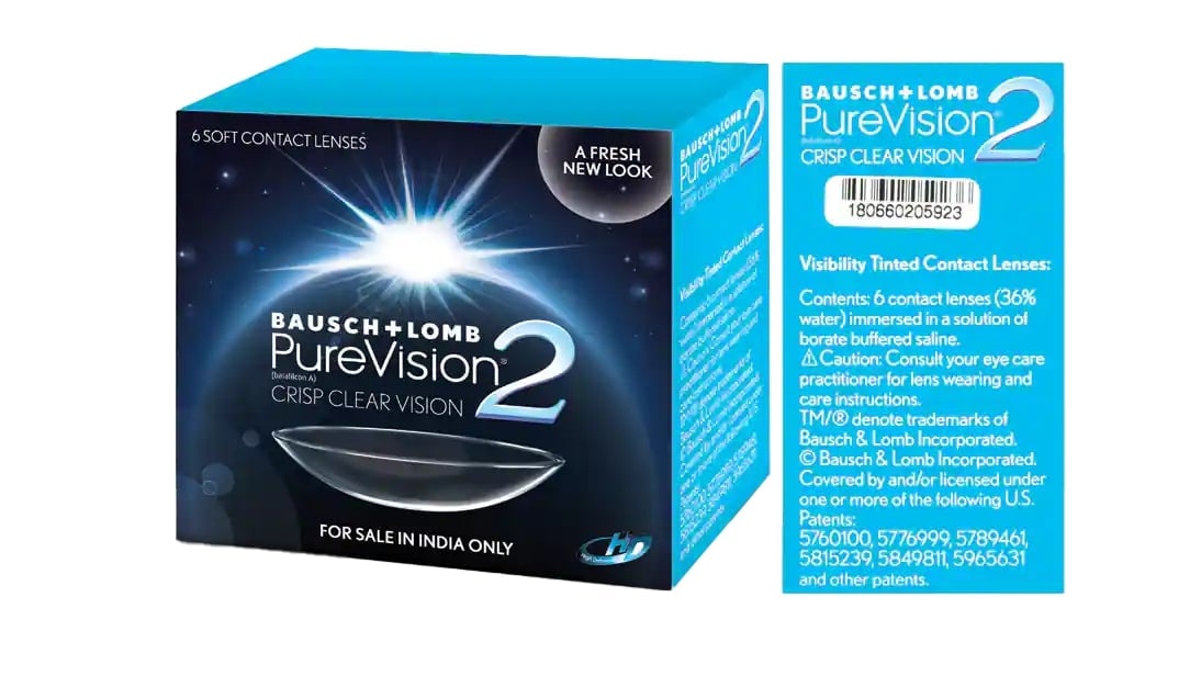 PureVision 2 Monthly Disposable Contact Lenses | Bausch & Lomb | 6 Lenses Per Box